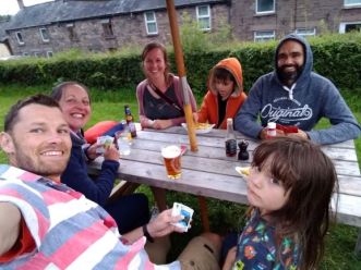 Playing Exploding Kittens in the pub garden